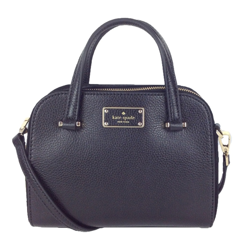 Kate Spade Kay Street Pebble Leather Mini Felix Satchel, Black Crossbody